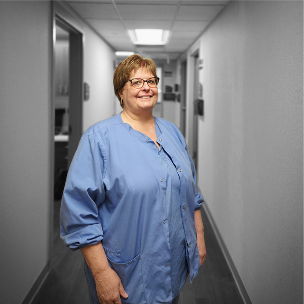 Bonnie Wildman standing in a hallway